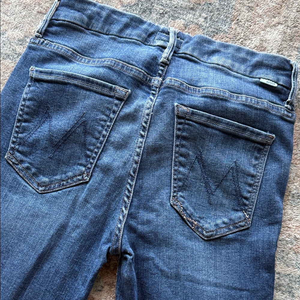 MOTHER Women Jeans Skinny Dark Blue Denim - Picture 7 of 7